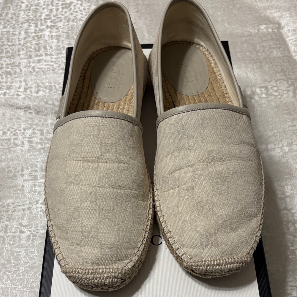 Authentic Gucci Men's Beige Espadrilles